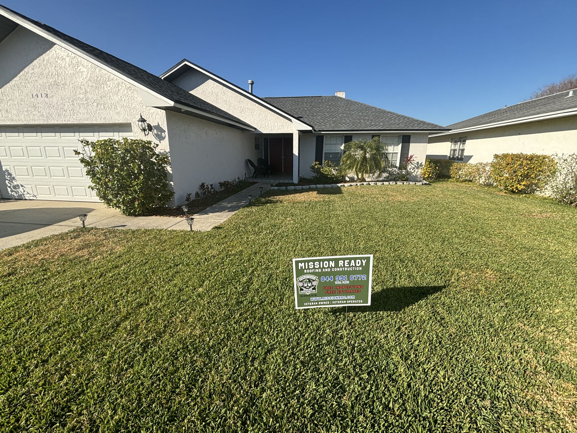 Completed roof replacement on a Polk County home